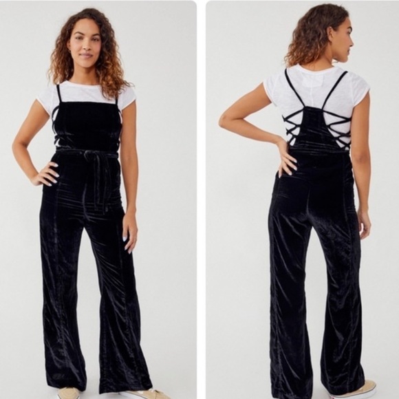 NWT FREE PEOPLE 90’s FOREVER OVERALLS BLACK - Picture 4 of 14